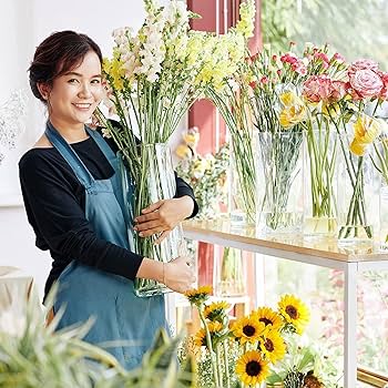高さ35センチ　特大のクリスタル花瓶　美しいカット Amazon.co.jp: 円筒形ガラス花瓶、高さ25/30/35/40/50/60センチ